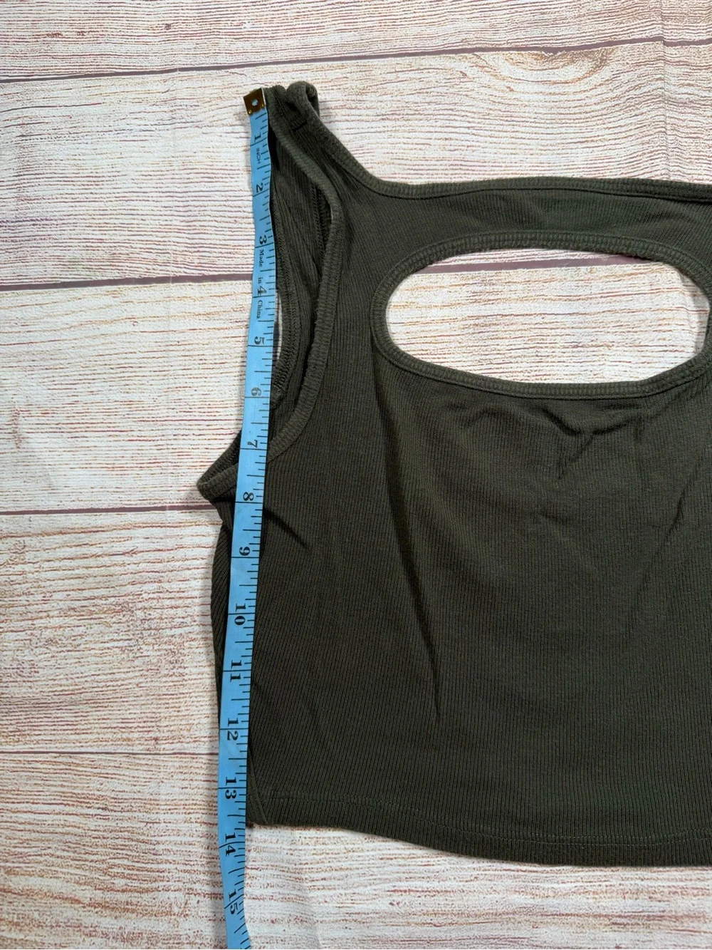 Lululemon LA Front Cut-Out Crop Tank - Olive Green